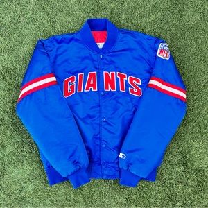 Vintage 90s New York Giants NFL Starter Pro Line Bomber Satin Jacket USA Men’s L